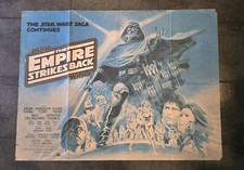 Original Vintage 1980 Star Wars Empire Strikes Back UK Cinema Quad Movie Poster
