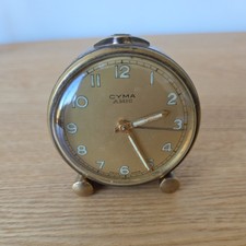 Vintage Cyma Amic Travel Clock. Swiss Made. 10 Jewels. 1950's.