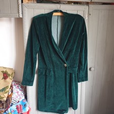 Vtg 90s Dark Green Velvet