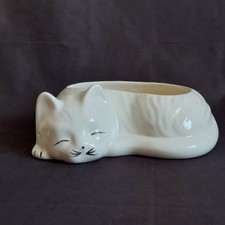 Vintage Sleeping Cat Planter