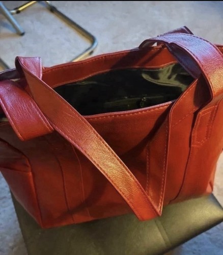 New red faux leather - new, leather/pu