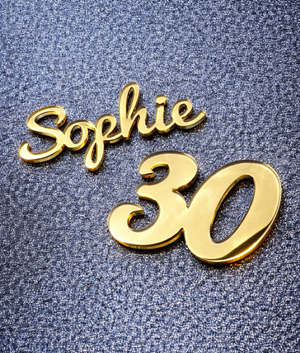 Personalised gold mirror - personalised, cake