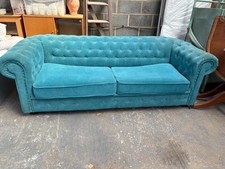 Turquoise Velvet Chesterfield