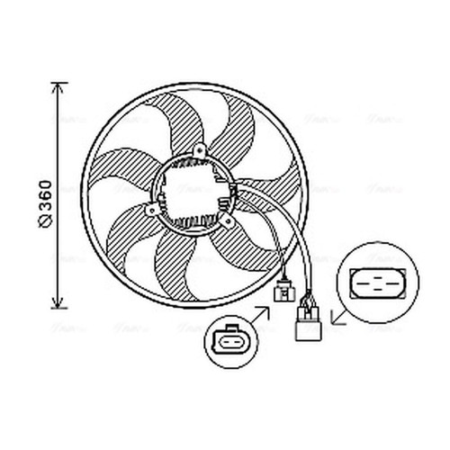 Radiator fan for touran - vw, 1t1