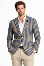 Blue Beige Striped Boating