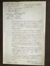 1815 BATTLE OF WATERLOO, LETTER TO WELLINGTON FROM FRENCH SCHOOL MISTRESS *Repro