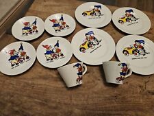 Vintage 1950s 1960s Noddy Tea Set Plates Saucers Cups Blyton Big Ears English Gc