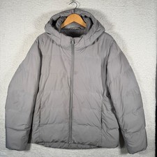 UNIQLO Ultra Light Down Jacket Grey M Men’s Hooded Puffer Coat Lightweight Warm