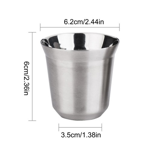 Stainless steel espresso cups - steel,