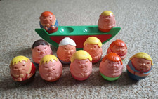 Vintage Airfix 1970's 11 Piece The Weebles Wobble Toy Figures w See Saw BUNDLE