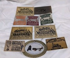 Selection Of 10 Vintage Brass Motoring Memorabilia Car/ Steam Rally Plaques 