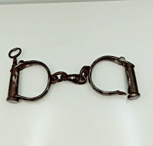 Antique cast iron handcuffs - antique,