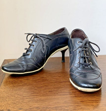 Black and white leather  shoes