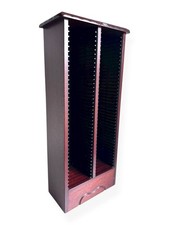 Vintage Wooden CD Storage Tower | Holds 80 Discs | Rich Cherry/Mahogany Finish |