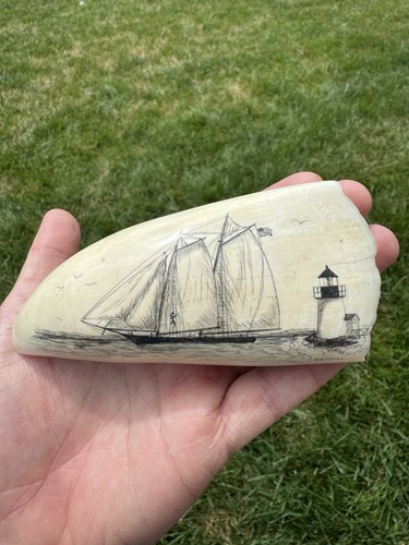 Faux scrimshaw carved - scrimshaw,