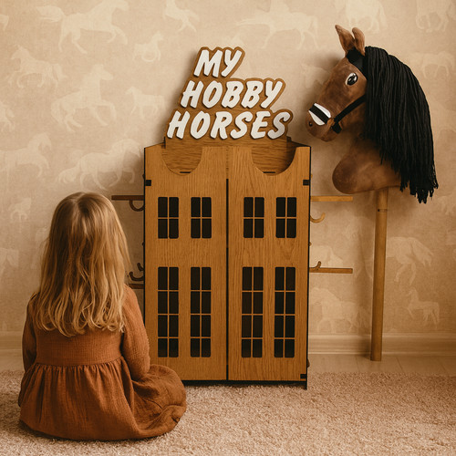 Wooden stick horse stable for - stick,