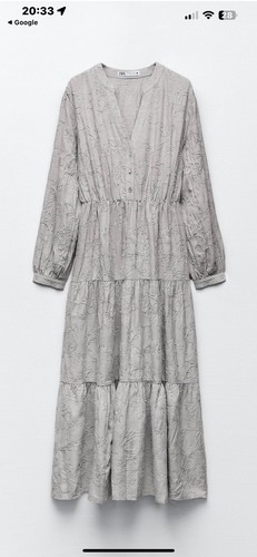 Zara embroidered tiered grey - zara,