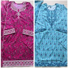 2 Kurta Sets Ladies Small Cotton 3pc Designer Stitched