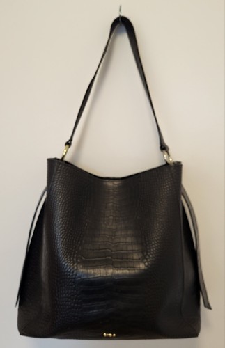 Biba black leather croc effect - croc,