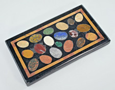 ANTIQUE 19th CENTURY ITALIAN GRAND TOUR STONE SPECIMEN INLAID DESK PAPERWEIGHT