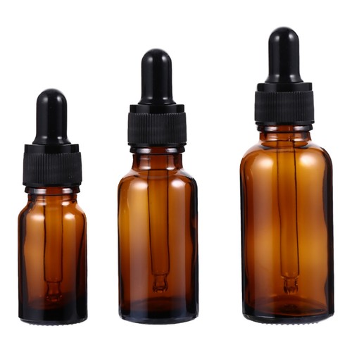 9pcs brown glass dropper - brown,