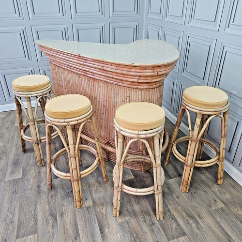 Vintage bamboo tiki bar - bamboo, &