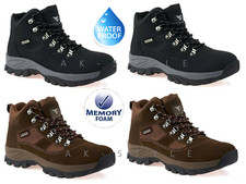 MENS LEATHER WATERPROOF WYRE VALLEY SNOWDON WALKING HIKING SHOES ANKLE BOOTS