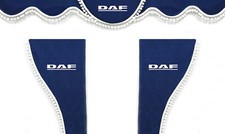 Truck Curtains Blue with White