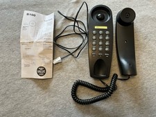 Black Slimline Corded Single Phone. Wall Mountable Telephone Landline Argos B100