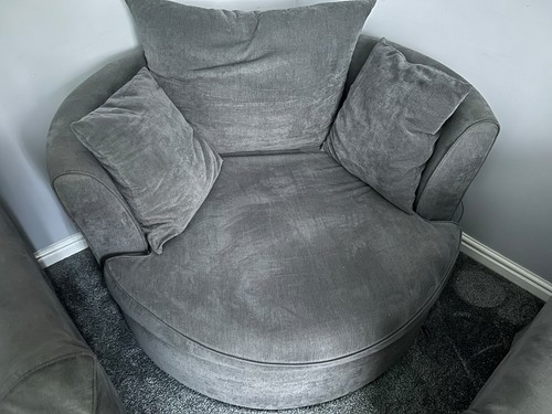 Grey round tub accent - grey, chair