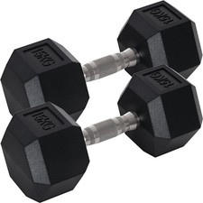 2x15kg Hex Dumbbell Set Rubber