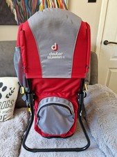 Deuter Kid Comfort 1 Child Carrier Framed Hiking Backpack Red & Gray