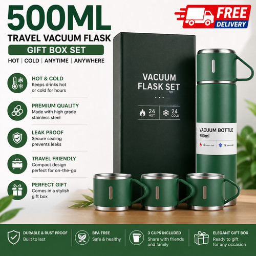 500ml travel vacuum flask - travel,
