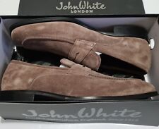 John White Strand Sand Suede Penny Loafer  Shoes Beige Size uk 11 eu 45