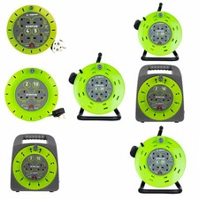 Extension Lead Reel 4 Way 5M 15M 20M 25M 50M Cable Socket Heavy Duty 13A Status