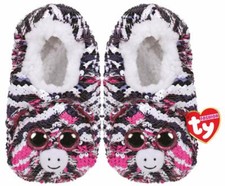 TY ZOEY ZEBRA SLIPPERS SEQUIN