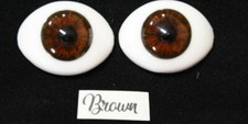 SOLID GLASS EYES OVAL FLAT