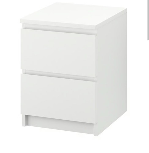 Ikea white malm bedside table - ikea,