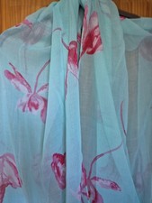 Joules NWOT Hand Drawn Design Gorgeous Green Pattern Pashmina Scarf Gift ?