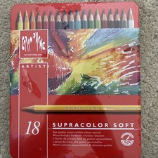 Caran D’ache 18 Water Soluble Colour Pencils Tin New