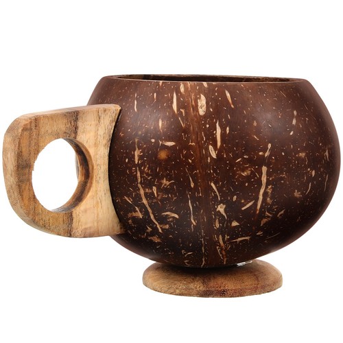 Coconut shell mug milk - coconut,