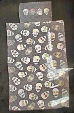 Sugar Skulls Single Duvet set Bedroom-Black, Reversible, Polyester-Cotton