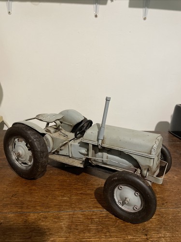 Vintage tin plate grey - plate,