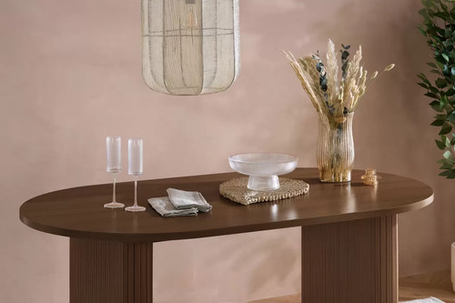 Axel oval fluted dining table - oval,
