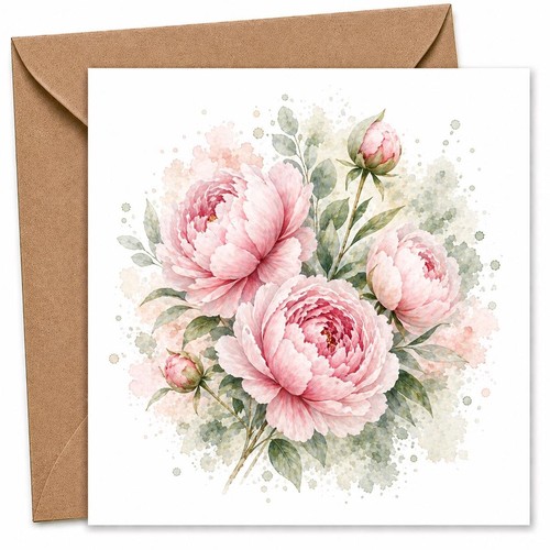 Watercolour greeting card pink - watercolour,