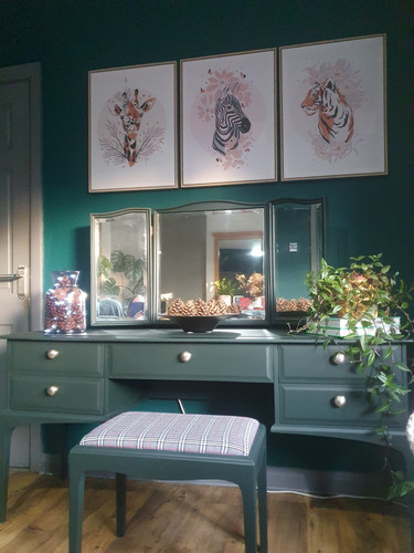 Stag dark green - green, vintage