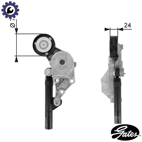 Belt tensioner vribbed - vribbed,