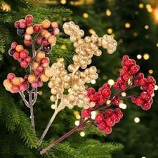 10pcs Artificial Berry Stems Christmas Berry Picks Decor Berries Branches
