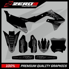 KAWASAKI MOTOCROSS GRAPHICS KIT MX DECALS : KX KXF 85 125 250 450 BLOCK BLK GRY