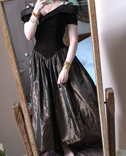 Vintage 1980 brown velvet - 1980's,